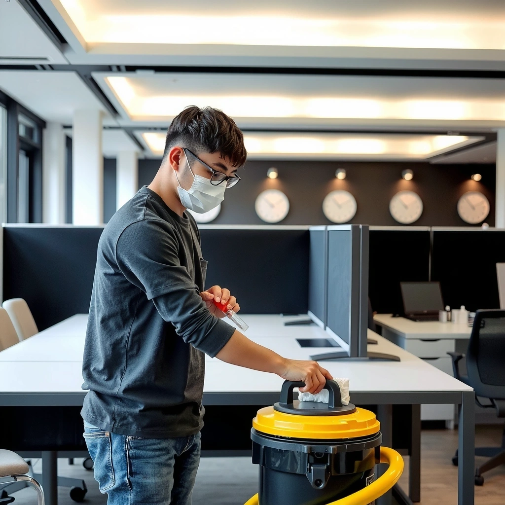 Professional cleaning team member